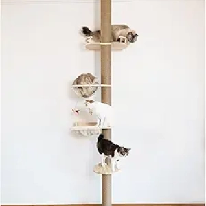 Arbre à Chat du Sol au Plafond - Griffoir Sisal Ajustable 55-119 cm