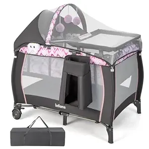 Parc bébé 4 en 1 INFANS portable avec lit, table à langer et canopy