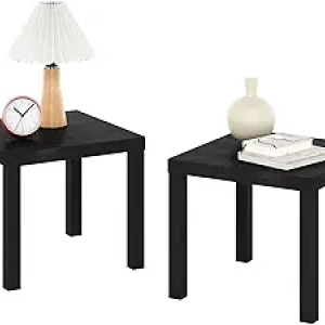 Tables d'appoint carrées Furinno Classic Homey - Lot de 2 noires