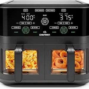 Friteuse à Air Double Panier CHEFMAN 6L - Cuisson Simultanée Sans Huile