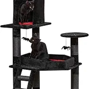 Arbre à Chat Gothique 55" - Lit Cercueil pour Grands Chats