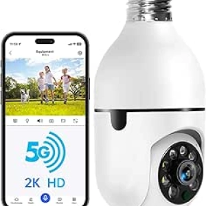Caméra Ampoule 2K WiFi 5G - Surveillance Extérieure avec Détection Humaine