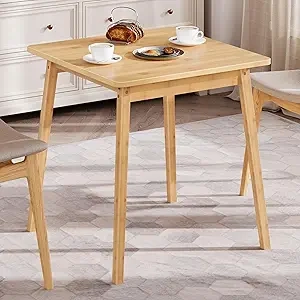 Table à Manger Carrée Bambou 70cm - Petits Espaces - HOOBRO