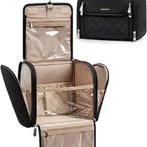 Trousse de Maquillage BAGSMART avec Crochet - Grande Capacité, Organisateur de Voyage