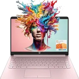 HP Portable Laptop 14'' HD 16GB RAM 64GB SSD Windows 11 + Microsoft 365 Rose