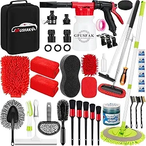Kit Nettoyage Voiture 40 Pièces Professionnel - Pistolet Mousse & Accessoires