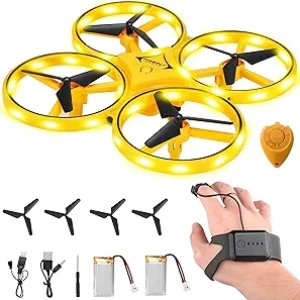 Drone pour Enfants avec Montre Connectée - Quadcopter RC 2024 avec LED et Batterie 16 min