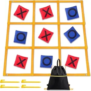 Jeu de Morpion Géant 4x4 ft - Jeu de Jardin Portable Sans Montage