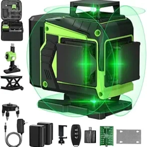 Niveau Laser 360° 16 Lignes Vert Auto-nivelant Professionnel avec Télécommande