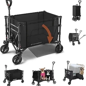 Chariot Pliable 3 en 1 - 120L - 220kg - Panier Courses à Roulettes