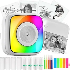 Imprimante Portable Mini Sticker RGB - Thermique Bluetooth pour Photos