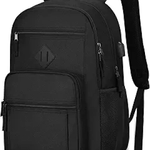Sac à dos noir avec port USB pour homme et femme - 15.6 pouces