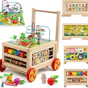 Cube d'Activité Montessori 7-en-1 en Bois - Jouet Éducatif Bébé 1 an+
