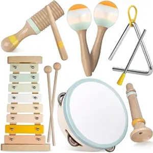 Instruments de Musique Montessori en Bois - Jouets Éducatifs pour Enfants 1-3 ans
