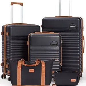 Set de 5 Valises Rigides avec Roulettes et Serrure TSA