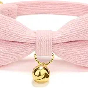 Collier Chat Réglable Nœud Papillon et Clochette - Coton Doux