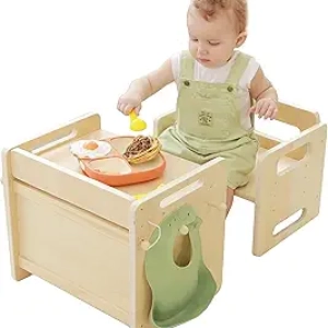 Table et Chaise Montessori Ajustable pour Enfant | Apprentissage et Repas