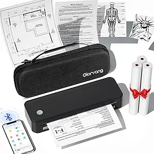 Imprimante Portable Sans Encre Bluetooth - Imprimante Thermique Travel 8.5x11 avec Housse