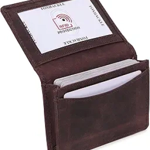Portefeuille Cuir Homme FOXHACKLE - Porte-Cartes RFID Bifold Marron