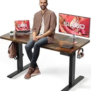 Bureau Assis-Debout Électrique SIAGO 120x60cm - Hauteur Réglable avec 3 Mémoires