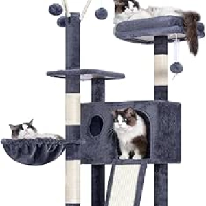 Arbre à chat Hey-brother 41 pouces - Tour avec griffoirs, hamac et jouets