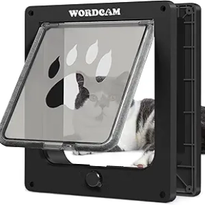 Chatière XL Wordcam - Porte pour Chat 4 Positions avec Verrouillage