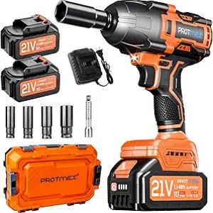 Clé à Choc sans Fil 900 Nm - Visseuse à Percussion 21V Brushless avec 2 Batteries 4.0Ah