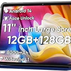 Tablette Android 15 11 pouces - 12GB RAM, 128GB, WiFi6, Batterie 8000mAh
