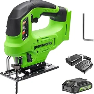 Scie sauteuse sans fil Greenworks 24V brushless - 3000 SPM avec batterie