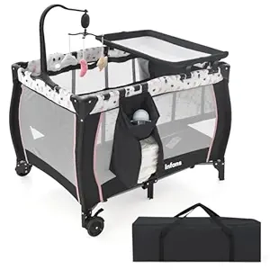 Lit Bébé 3 en 1 Portable INFANS - Parc, Berceau et Table à Langer