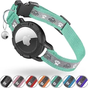 Collier Chat AirTag Réfléchissant XS - Tracker GPS Intégré avec Clochette