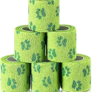 Bandage Anti-Mâchage pour Chien 2 pouces x 5 verges - Pack de 6 (Vert)