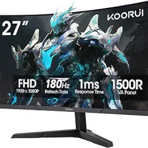 Moniteur Gaming Courbe 27 pouces 180Hz Full HD KOORUI - 1500R
