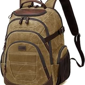Sac à Dos Ordinateur 17.3 Pouces - Backpack Voyage Toile Cirée Homme Professionnel
