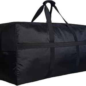 Grand Sac de Voyage Pliable XL - Sac Polochon Noir Capacité Extra Large