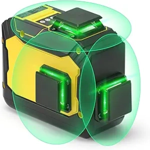 Laser Level 360° Vert Auto-Nivelant 12 Lignes - Écran Tactile & Télécommande