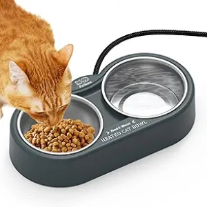Gamelle Chauffante pour Chat et Animaux - Double Bol 23 oz