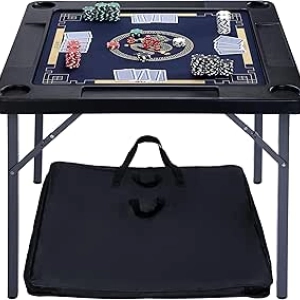 Table de Jeu Pliante Queensell 35x35 - Mahjong, Poker, Domino