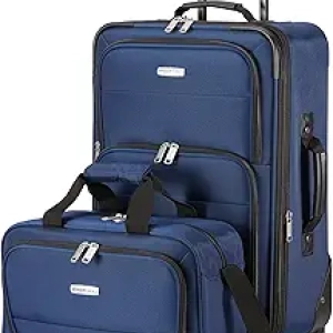 Set Bagages Amazon Basics - Valise 23" + Sac à Main 15" Bleu Marine