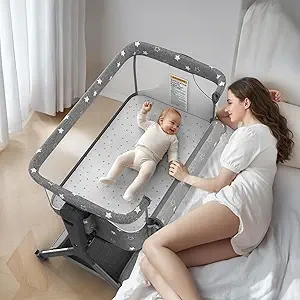 Lit bébé 3 en 1 avec Berceau Cododo Rocking - Réglable 6 Hauteurs