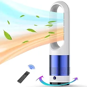 Ventilateur Chauffant sans Pales 1400W - Oscillant 80° avec Télécommande