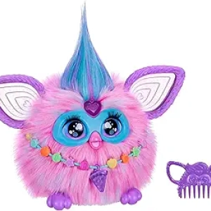 Furby Cotton Candy Rose Bleu - Jouet Interactif Parlant avec 15 Accessoires