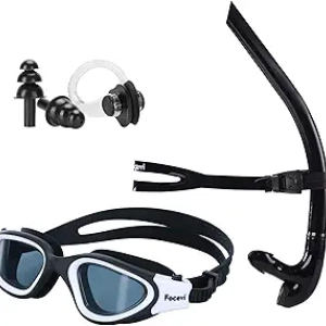 Snorkel de Natation 3 en 1 - Tube Central Anti-Bruit + Lunettes Anti-Buée