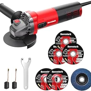 Meuleuse d'angle 7.5 Amp 115 mm - 12000 RPM avec disques de coupe et meulage