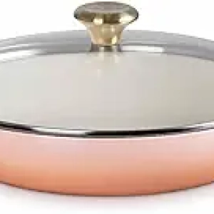 Le Creuset Buffet Casserole Pêche 3,5L - Cocotte en Fonte avec Couvercle Verre