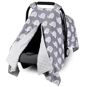 Housse Siège Auto Bébé Minky 3 en 1 - Protection 360° Éléphant