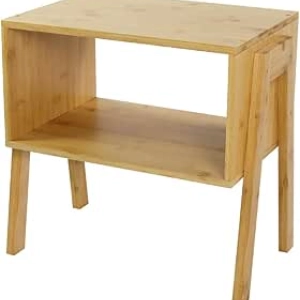 Table de Nuit Bambou Moderne avec Rangement - Design Scandinave