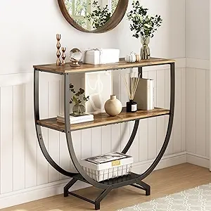 Table Console Industrielle 3 Niveaux GILLAS - Meuble Entrée Rustique