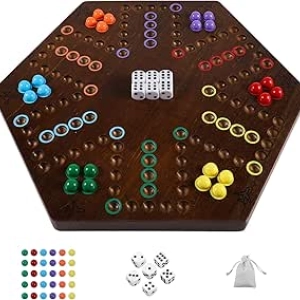 HOROW Jeu de Plateau Wahoo 20 pouces - Jeu de Marbre en Bois pour 4-6 Joueurs