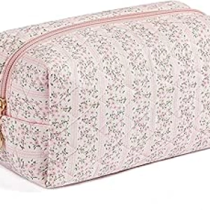 Trousse de maquillage carrée JOVAKIT rose floral - Sac cosmétique voyage femme